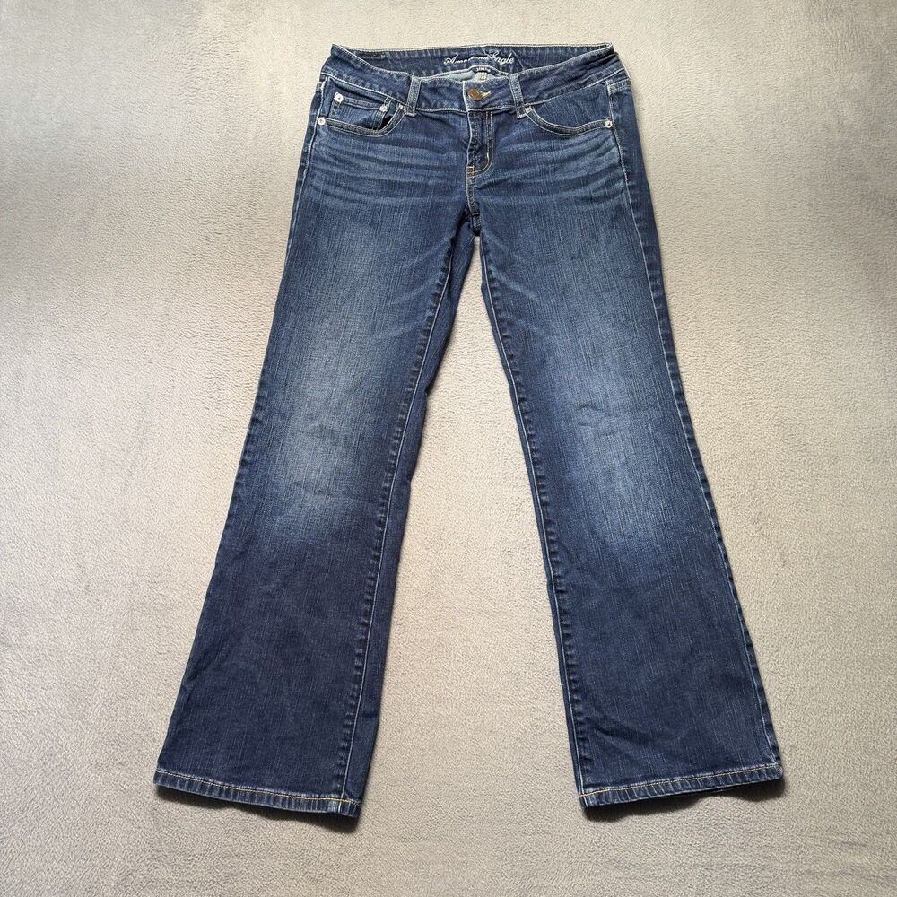 American Eagle Womens 8 Short Favorite Boyfriend Jeans Blue Stretch Low Rise
